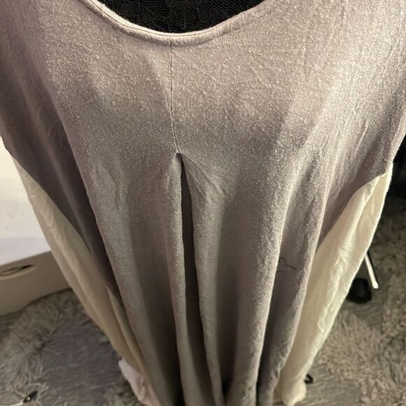 Gottex maxi dress longline grey/white shirtdress /sheath euc xl plus size - Picture 7 of 9